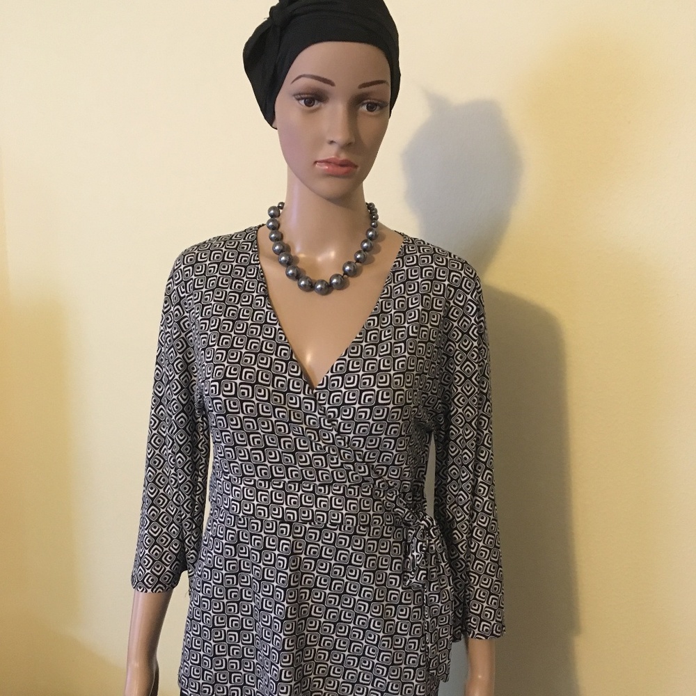Black wrap around blouse